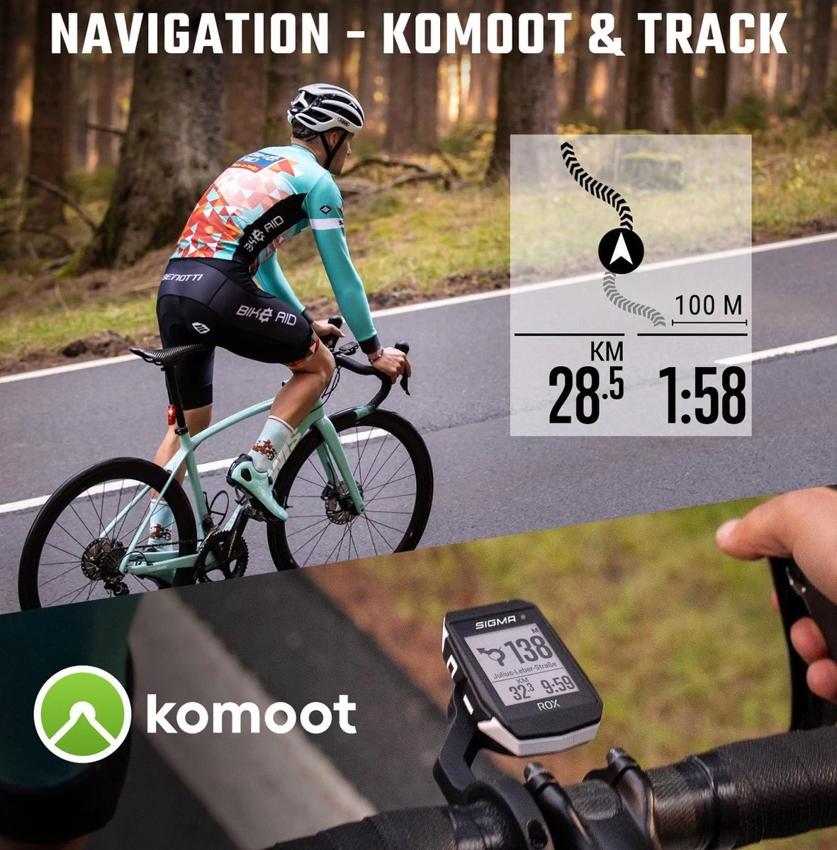 Sigma Sport ROX 11.1 EVO GPS Fietscomputer - HR Set - Zwart - Afbeelding 2