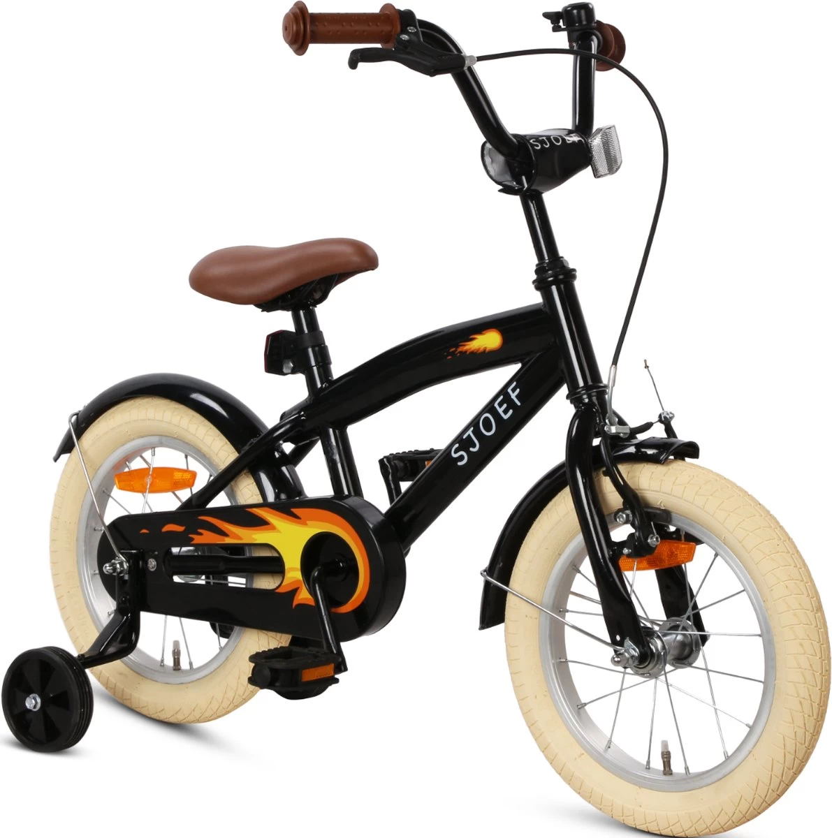 SJOEF Cruise Jongensfiets 14 Inch - Zwart - Afbeelding 2