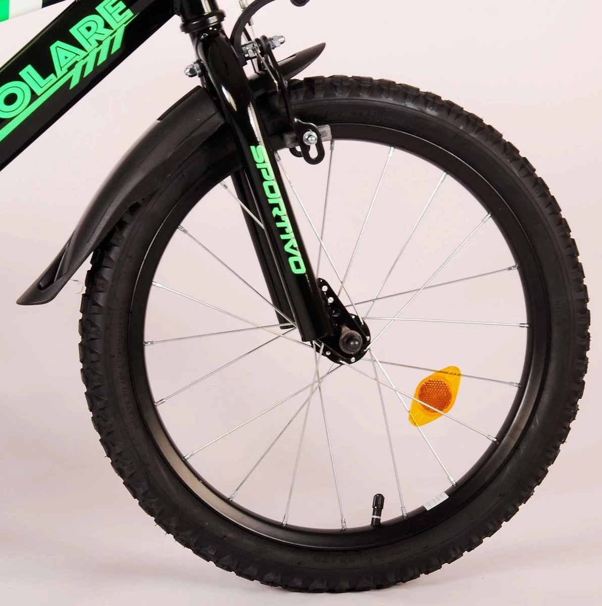 Volare Sportivo Kinderfiets - Jongens - 18 Inch - Neon Groen Zwart - 95% Afgemonteerd - Afbeelding 2