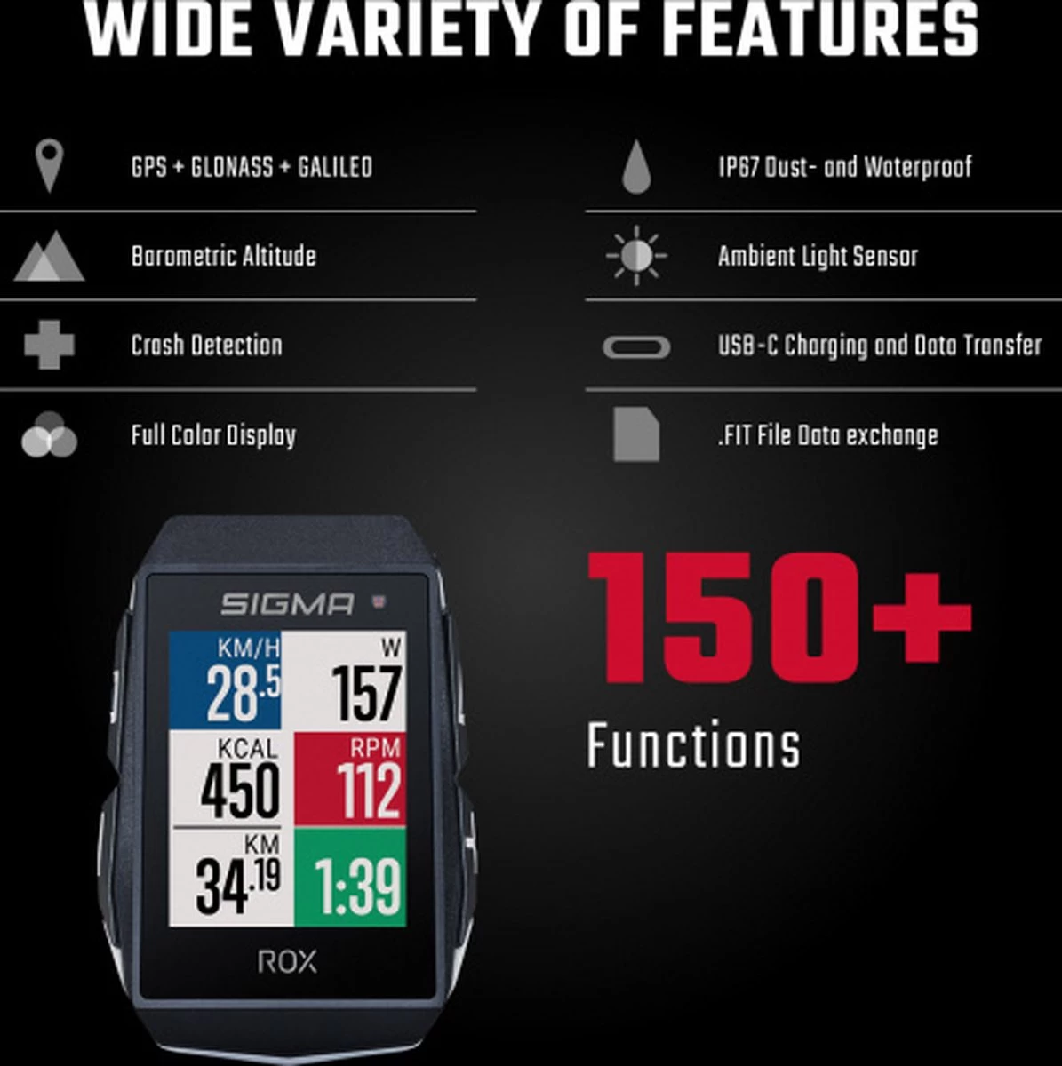 SIGMA SPORT ROX 11.1 EVO GPS Fietscomputer Incl. Stuurhouder, Zwart - Afbeelding 8