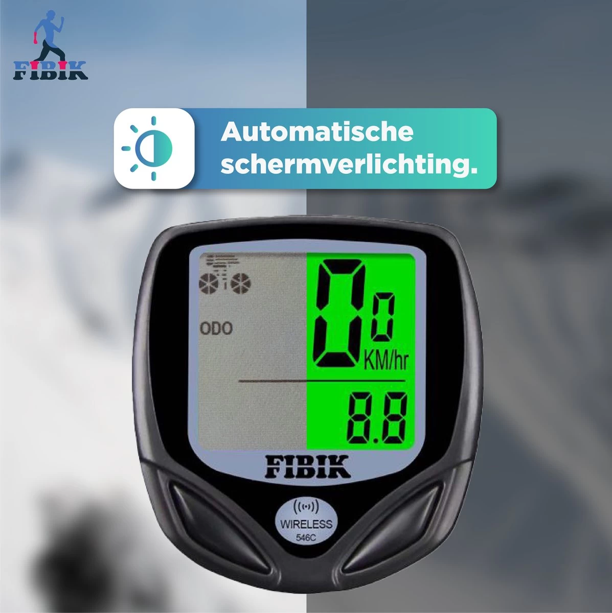 Fibik Draadloze Fietscomputer - Kilometerteller - Draadloos - Waterdicht - Automatisch Verlicht Scherm - Afbeelding 3