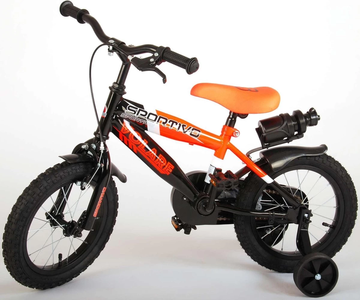 Volare Sportivo Kinderfiets - Jongens - 14 Inch - Neon Oranje/Zwart - 95% Afgemonteerd - Afbeelding 10