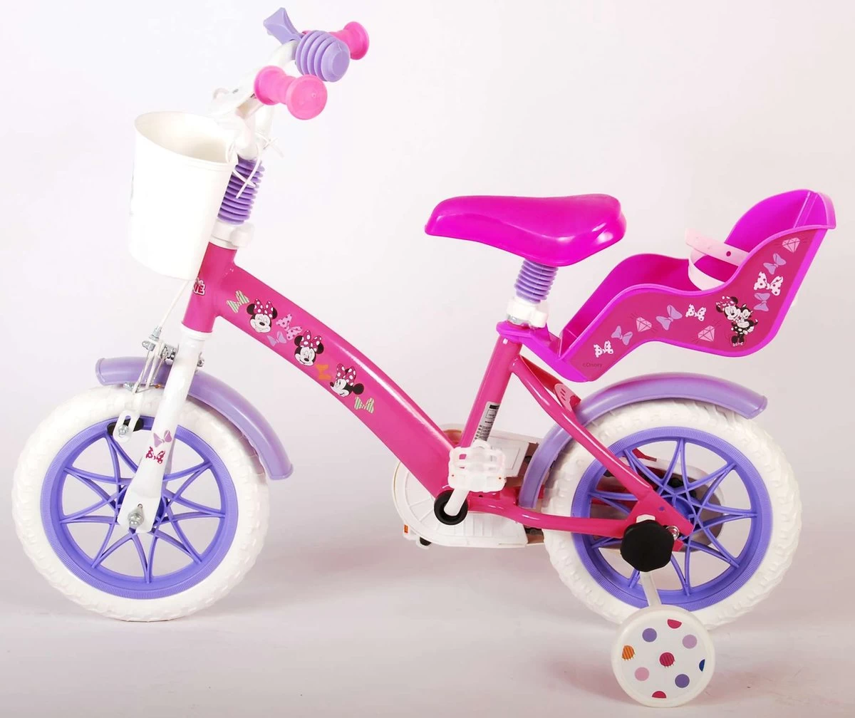 Disney Minnie Cutest Ever! Kinderfiets - Meiden - 12 Inch - Roze - Doortrapper - Afbeelding 10