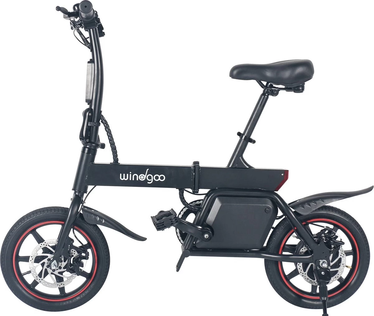 Windgoo B20 V2 - Smart E Bike - APP IOS Android - Elektrische Vouwfiets Zonder Gashandel - 250W - 14 Inch - 25 KM/H - Zwart - Afbeelding 2
