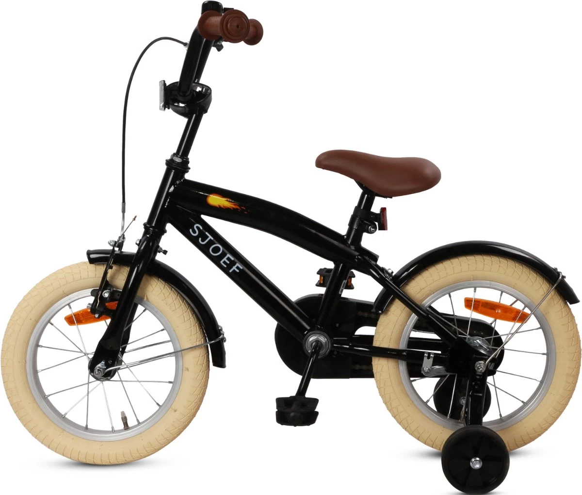 SJOEF Cruise Jongensfiets 14 Inch - Zwart - Afbeelding 5