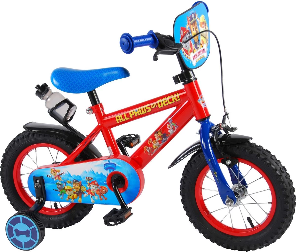 Volare Paw Patrol Kinderfiets - Jongens - 12 Inch - Rood/Blauw - Afbeelding 2