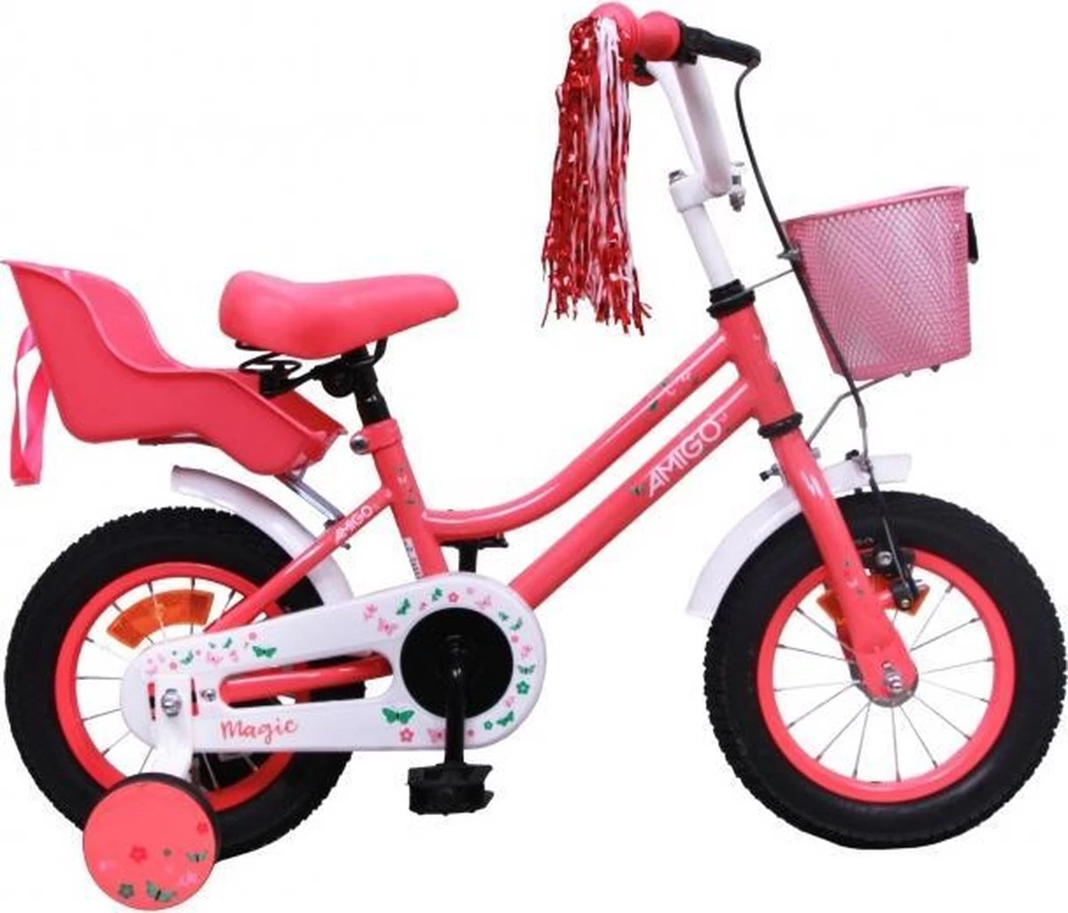 Amigo Magic Meisjesfiets - Kinderfiets 12 Inch - Roze - Afbeelding 14