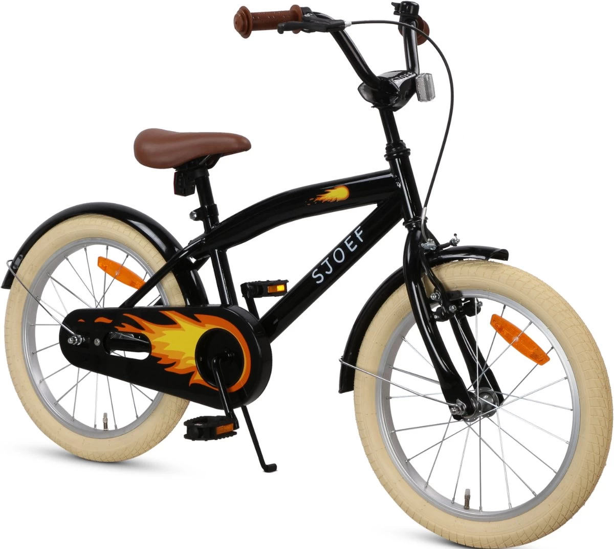 SJOEF Cruise Jongensfiets 18 Inch - Zwart - Afbeelding 2