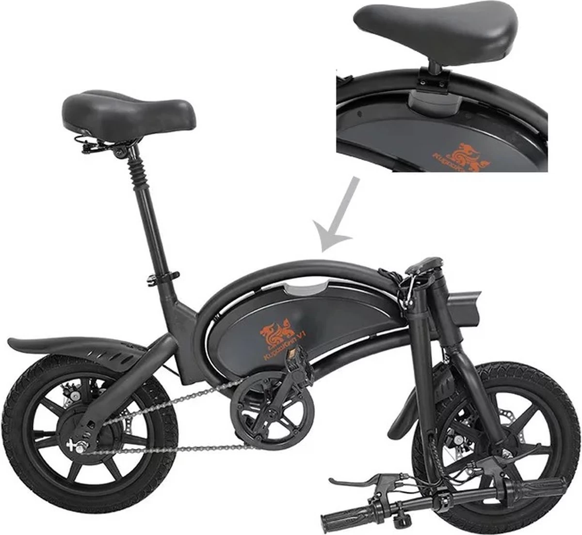 Matrix E Bike - Kugoo B2 Pro - Elektrische Opvouwbare Fiets/step 14 Inch 400W - Met Trappers - Snelheid Max. 45 Km/u - Afbeelding 6