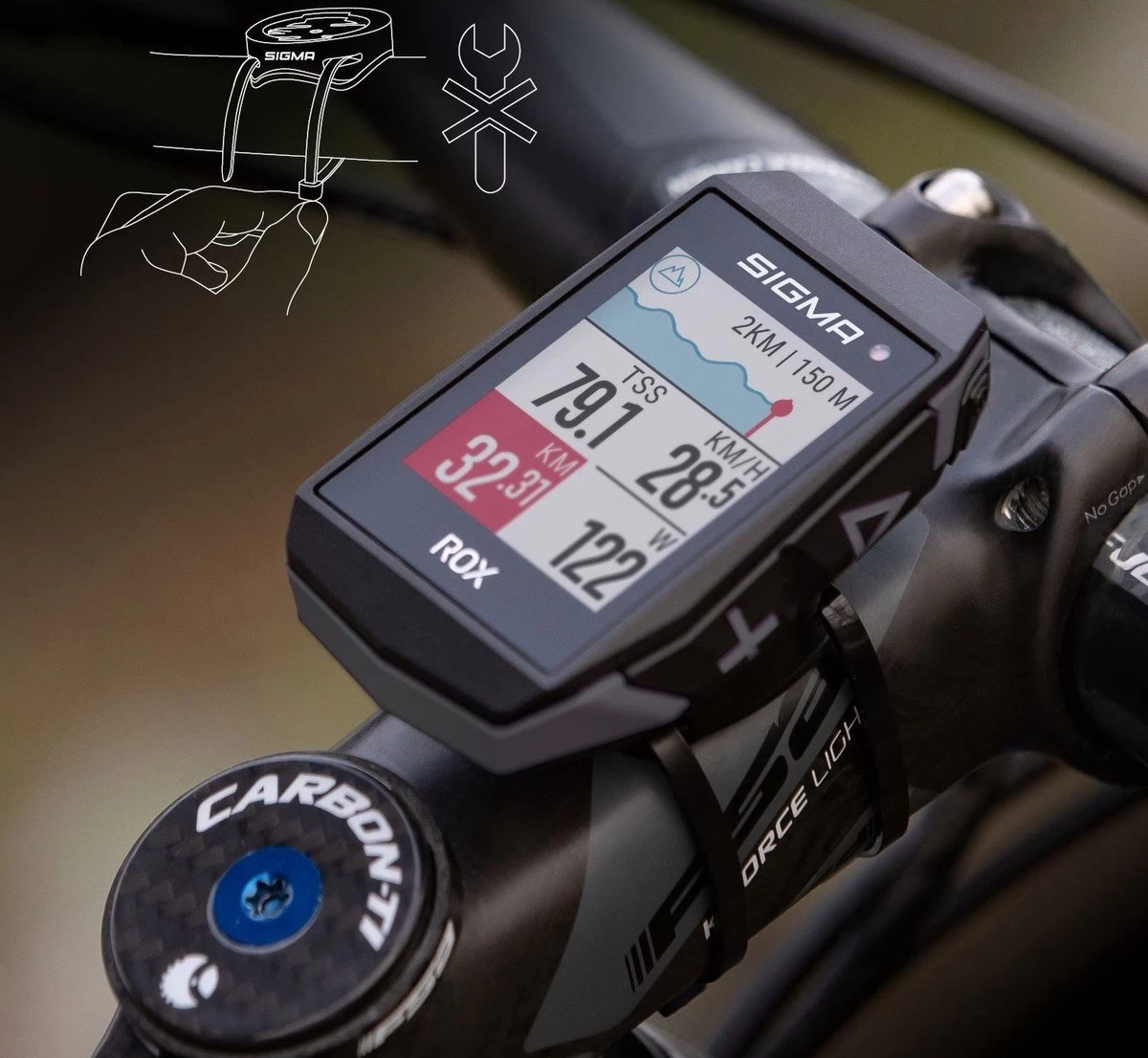 SIGMA SPORT ROX 11.1 EVO GPS Fietscomputer Incl. Stuurhouder, Zwart - Afbeelding 4