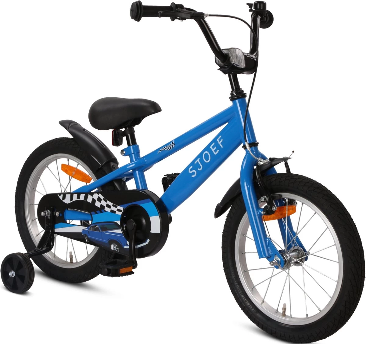 SJOEF Race Jongensfiets 14 Inch - Blauw - Afbeelding 2