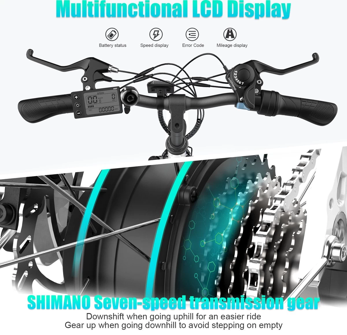 Hitway Elektrische Fiets | E-bike Damesfiets | 26 Inch | 250W Motor | Wit - Afbeelding 3