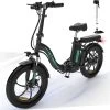 Hitway BK6 Elektrische Fiets | Opvouwbare E-bike | 20 Inch Fat Tire | 350W Motor | 10Ah | Zwart/Groen