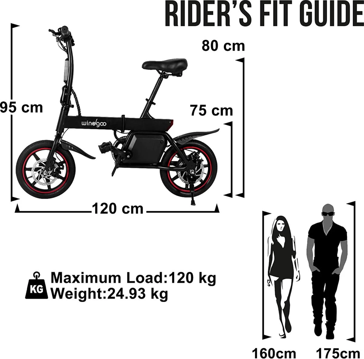 Windgoo B20 V2 - Smart E Bike - APP IOS Android - Elektrische Vouwfiets Zonder Gashandel - 250W - 14 Inch - 25 KM/H - Zwart - Afbeelding 13
