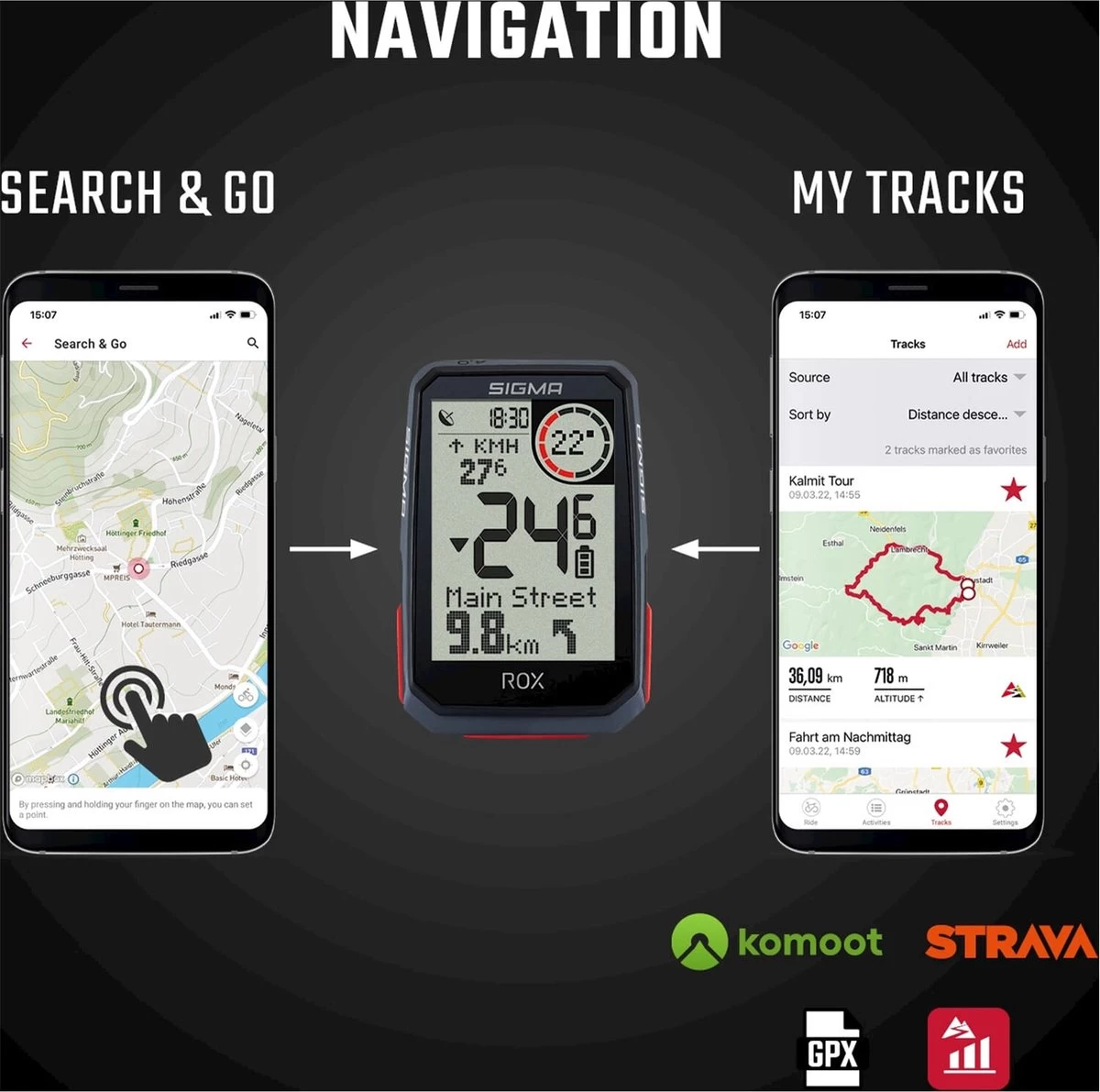 SIGMA SPORT ROX 4.0 GPS Fietscomputer Incl. Stuurhouder, Zwart - Afbeelding 10