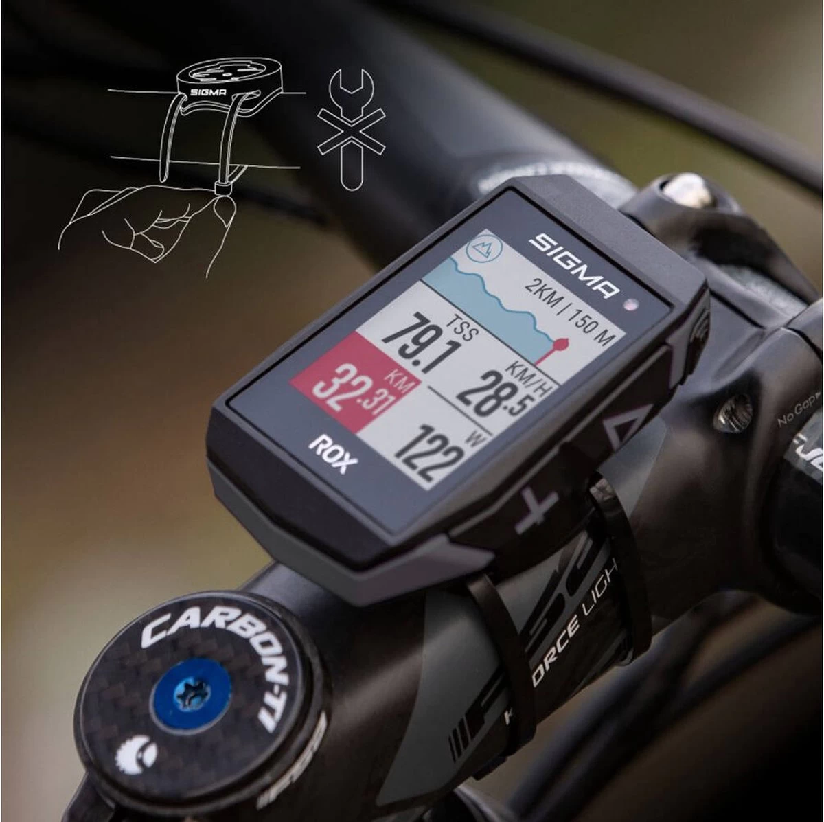 SIGMA SPORT ROX 11.1 EVO GPS Fietscomputer Incl. Stuurhouder, Zwart - Afbeelding 7