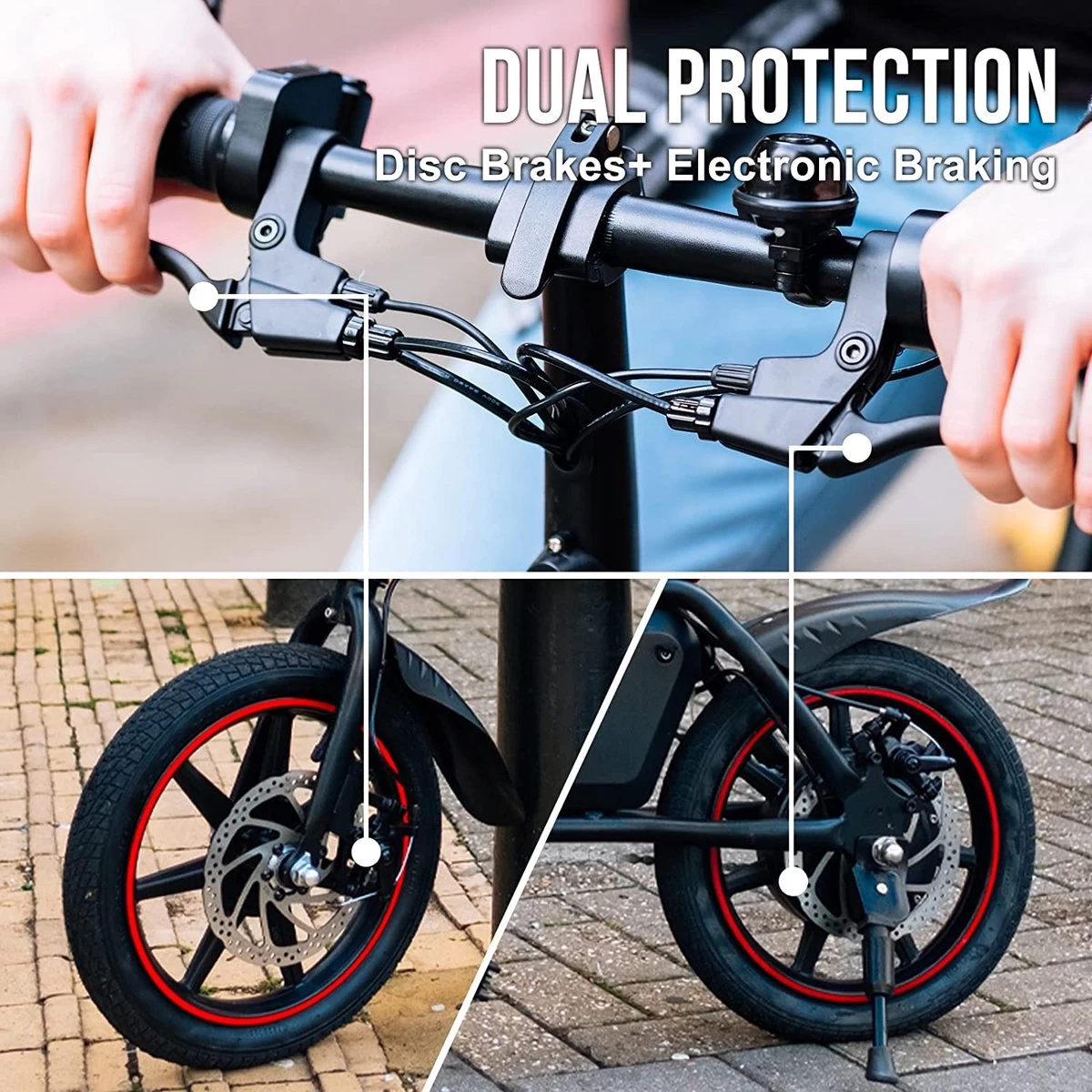 Windgoo B20 V2 - Smart E Bike - APP IOS Android - Elektrische Vouwfiets Zonder Gashandel - 250W - 14 Inch - 25 KM/H - Zwart - Afbeelding 10