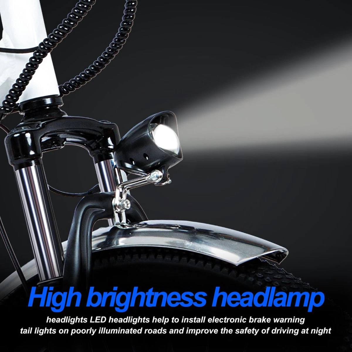 HITWAY 26 Inch E-bike, Elektrische Fiets Voor Heren En Dames, Pedelec Stadsfietsen, 250 W Motor, 36 V/11,2 Ah E-bike, Shimano 7 Versnellingen, 35-90 Km| Wit / Blauw - Afbeelding 3