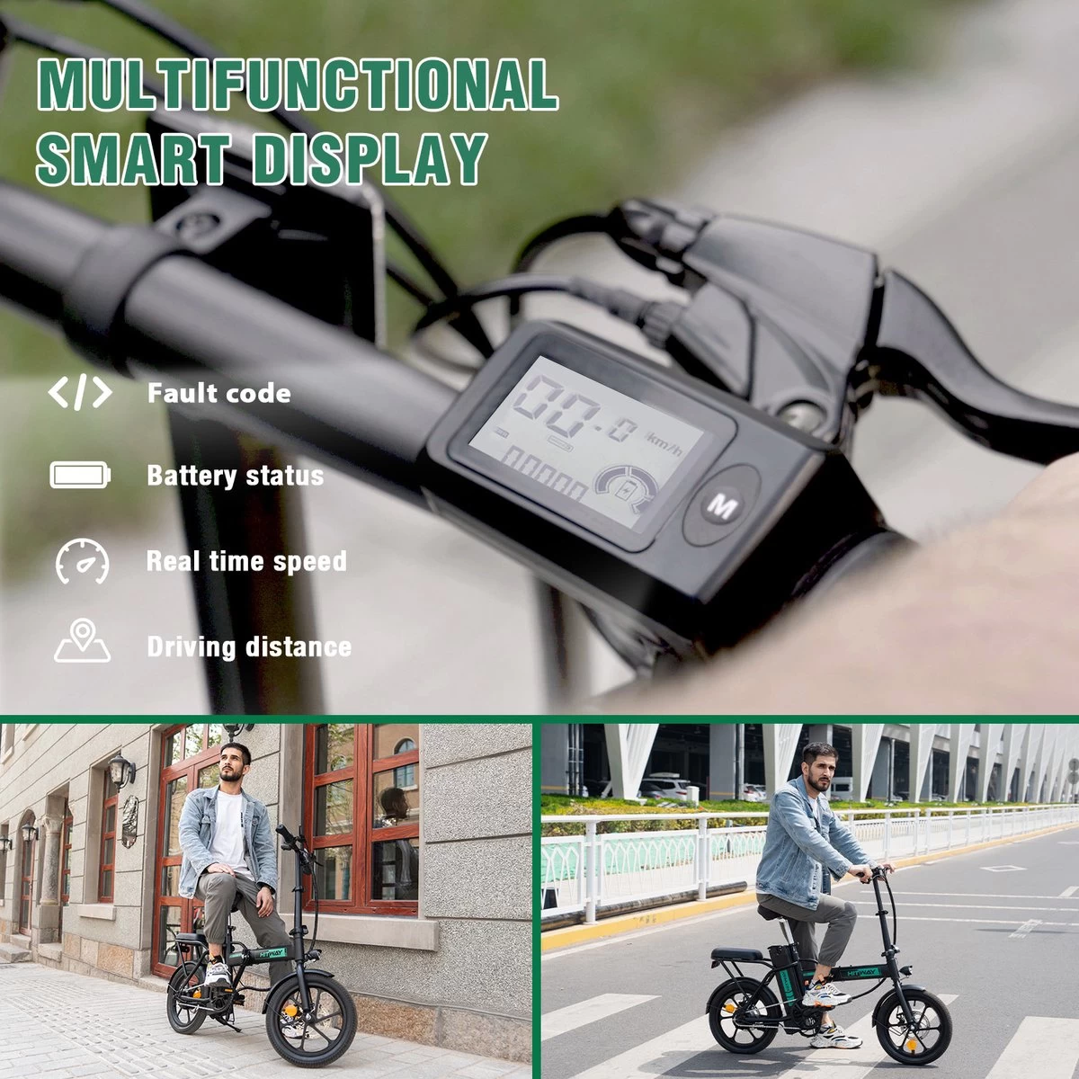 HITWAY Elektrische Fiets Met 36V 7.5Ah Verwijderbare Batterij, Bereik Tot 75 Km Lange Afstand Elektrische Fiets 16 Inch, 250W Achtermotor E-Citybike Holland Bike - Afbeelding 5