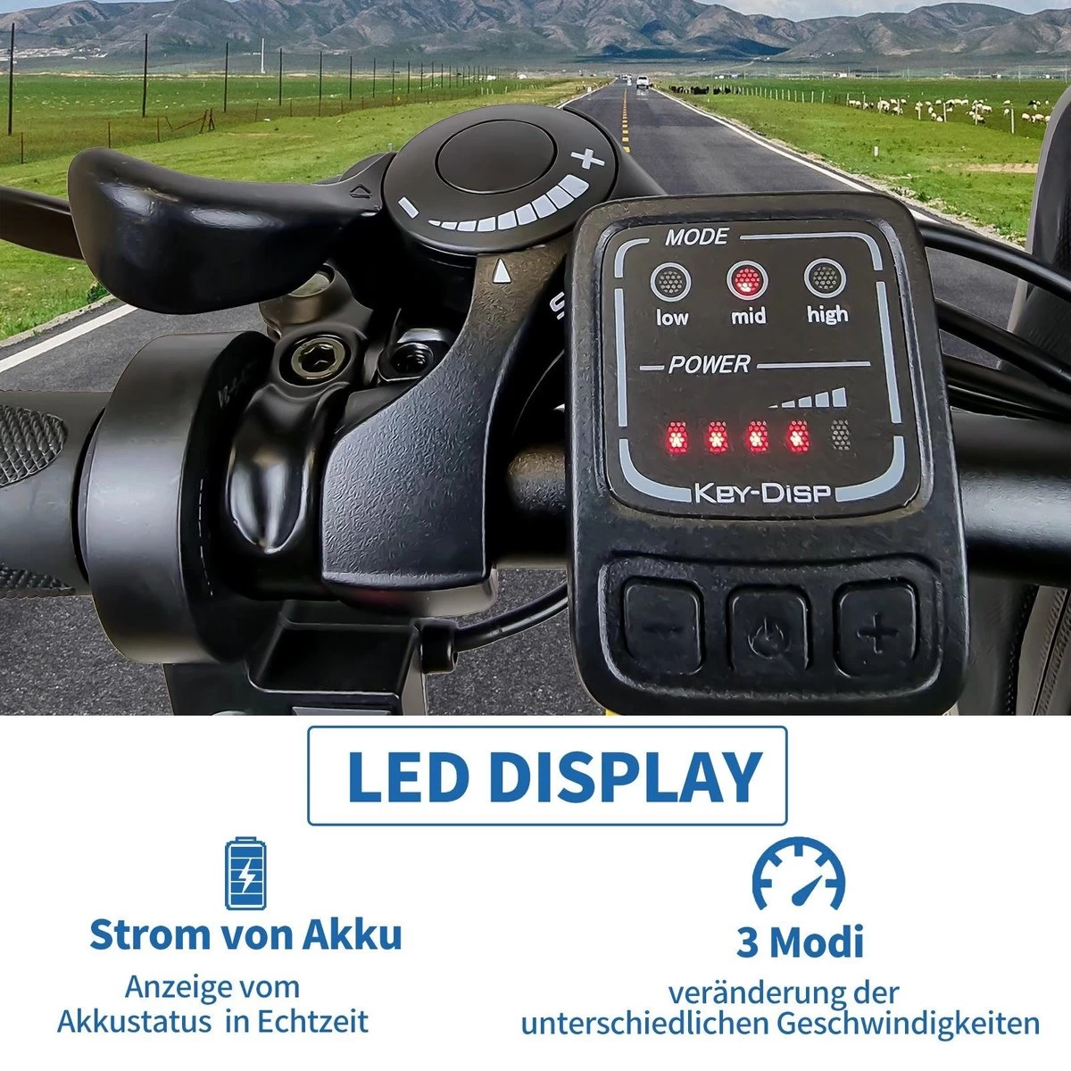 Myatu E-Bike 26-inch E-bike Voor Vrouwen En Mannen, Mountainbike Elektrische Fiets Met 36V 10.4AH Accu En Shimano 21 Versnellingen, 21 Versnellingen, Derailleur, 250 W-Zwart En Blauw - Afbeelding 6