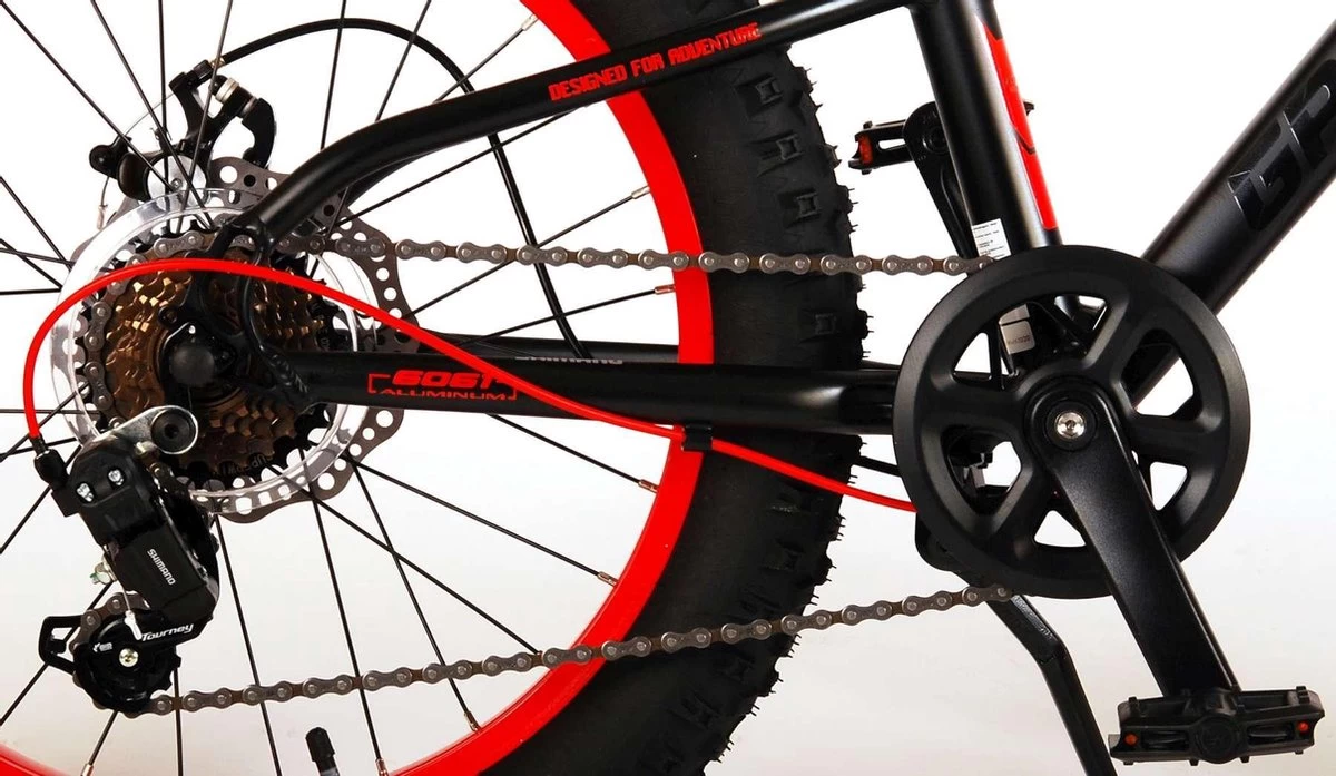 Volare Gradient Kinderfiets – Jongens – 20 Inch – Zwart Oranje Rood – 6 Speed – Prime Collection - Afbeelding 10