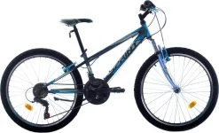 Sprint Casper - Mountainbike 24 Inch - Fiets Met 18 Versnellingen Shimano - Voor Jongens En Meisjes - Blauw/Grijs - Framemaat:28 Cm - BK22SI8721 R13