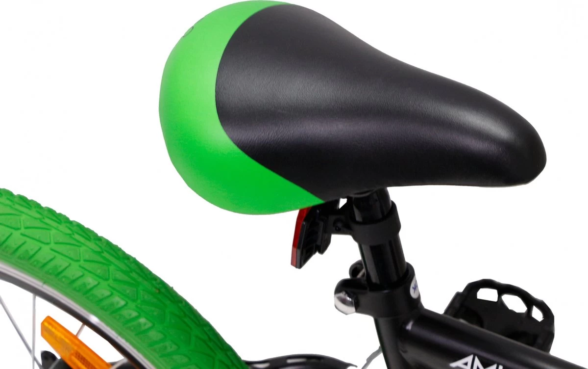 Amigo Fun Ride - Mountainbike 20 Inch - Voor Jongens En Meisjes - Met 7 Versnellingen - Zwart/Groen - Afbeelding 4