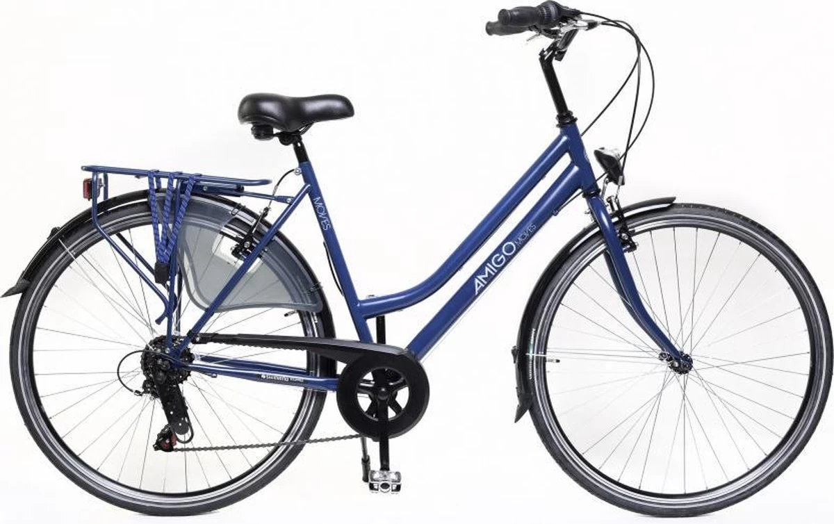 Amigo Moves - Damesfiets 28 Inch - Fiets Met 6 Versnellingen - Matblauw - Afbeelding 8