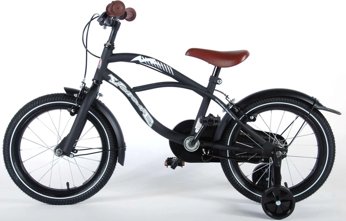 Volare Black Cruiser Kinderfiets - Jongens - 16 Inch - Zwart - 2 Handremmen - Afbeelding 8