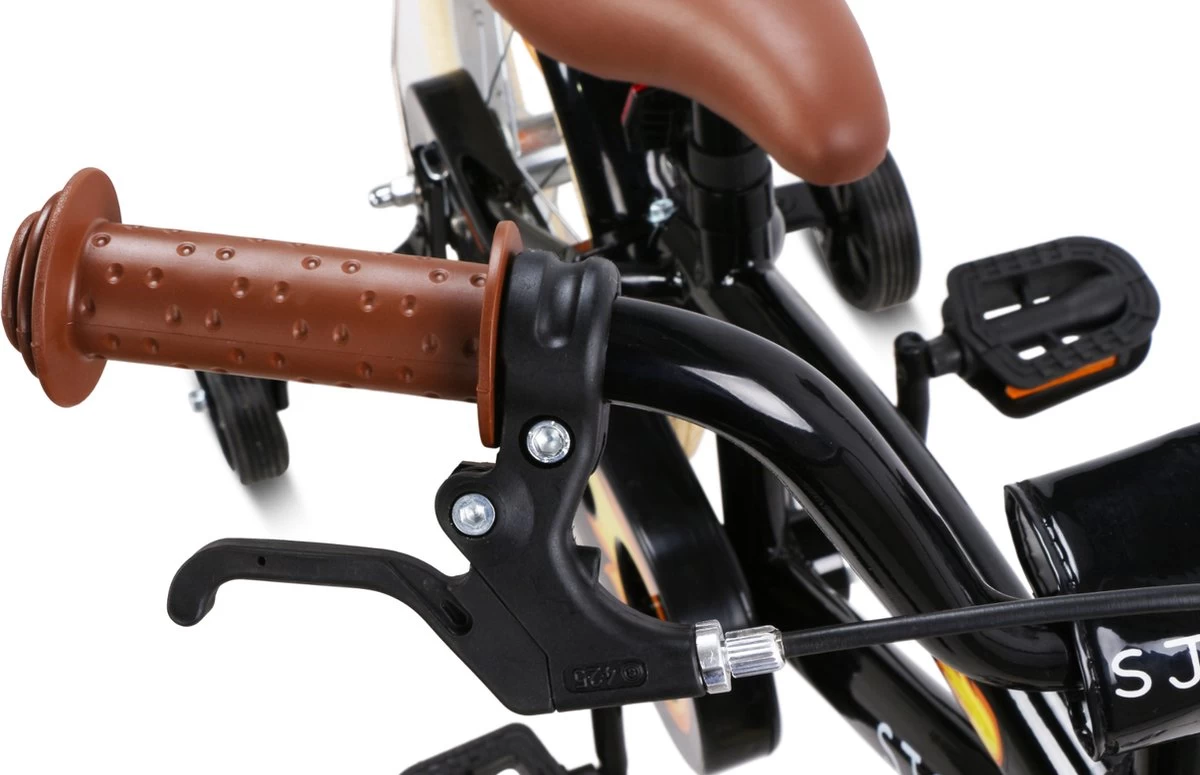 SJOEF Cruise Jongensfiets 14 Inch - Zwart - Afbeelding 4