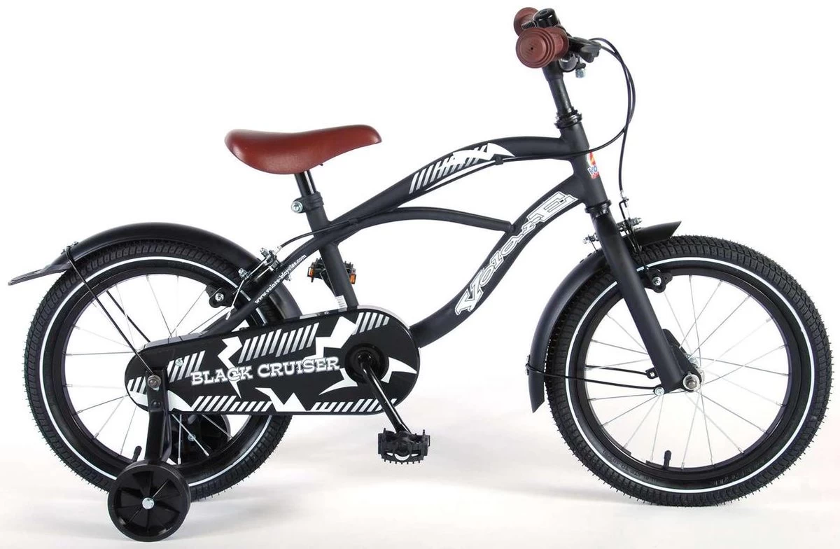 Volare Black Cruiser Kinderfiets - Jongens - 16 Inch - Zwart - 2 Handremmen