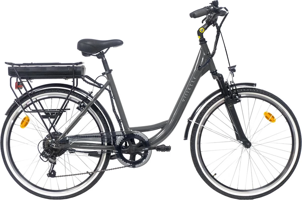 Villette Le Petit Bonheur Orus, Elektrische Damesfiets, 26 Inch, 6 Sp, Grijs