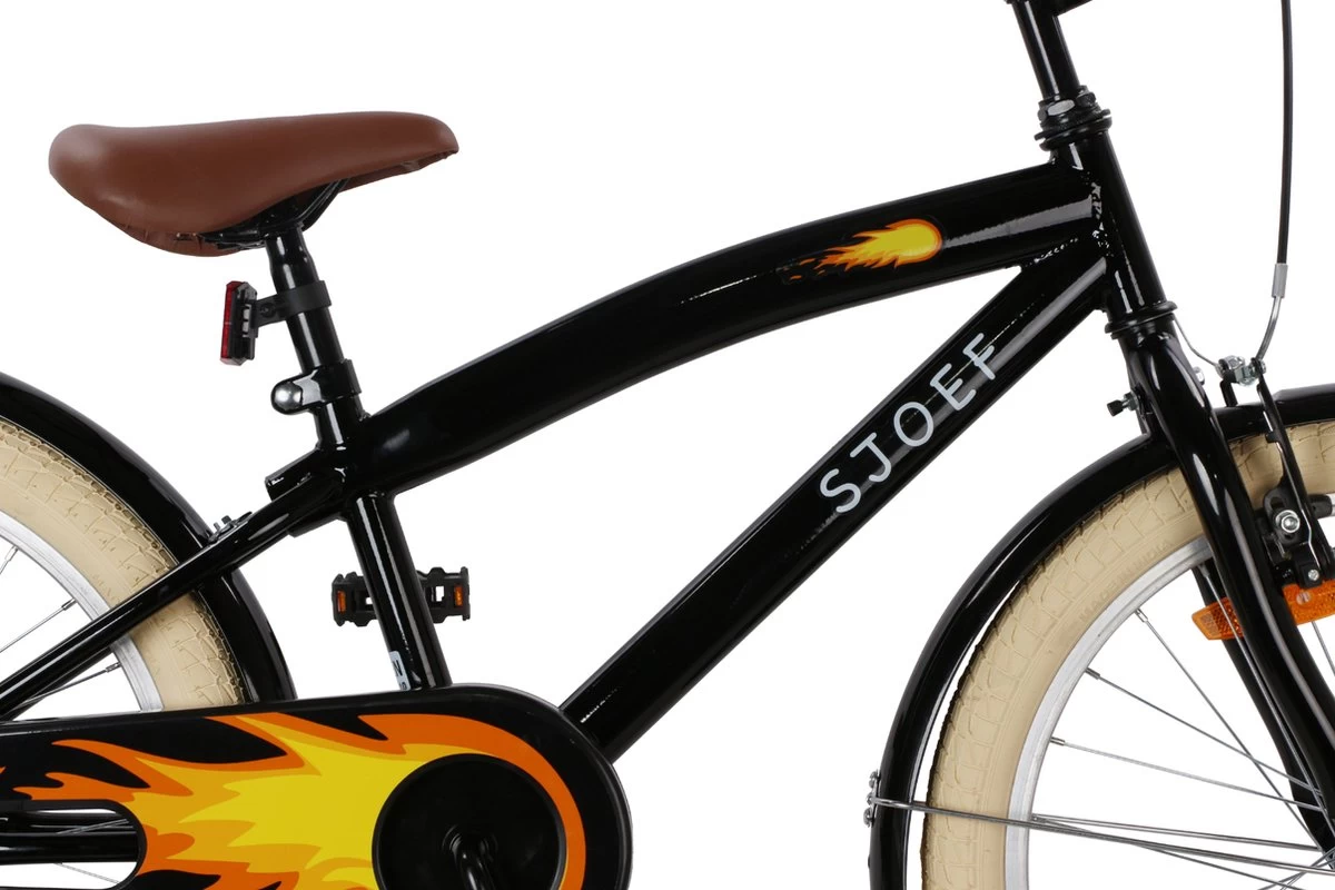 SJOEF Cruise Jongensfiets 20 Inch - Zwart - Afbeelding 3