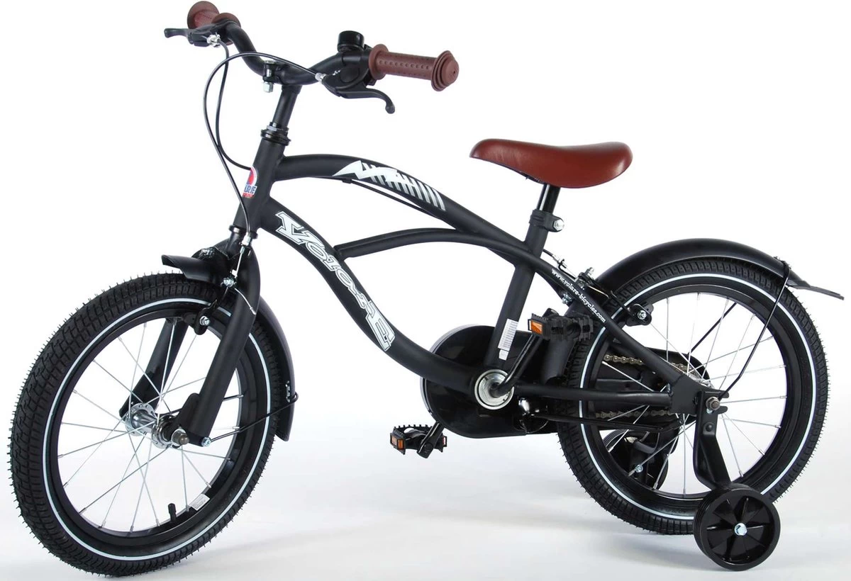 Volare Black Cruiser Kinderfiets - Jongens - 16 Inch - Zwart - 2 Handremmen - Afbeelding 13