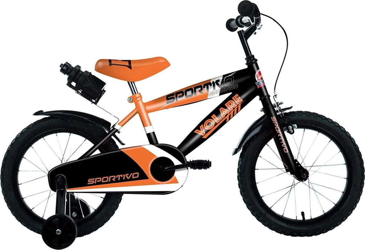 Volare Sportivo Kinderfiets - Jongens - 16 Inch - Neon Oranje Zwart - 95% Afgemonteerd - Afbeelding 4