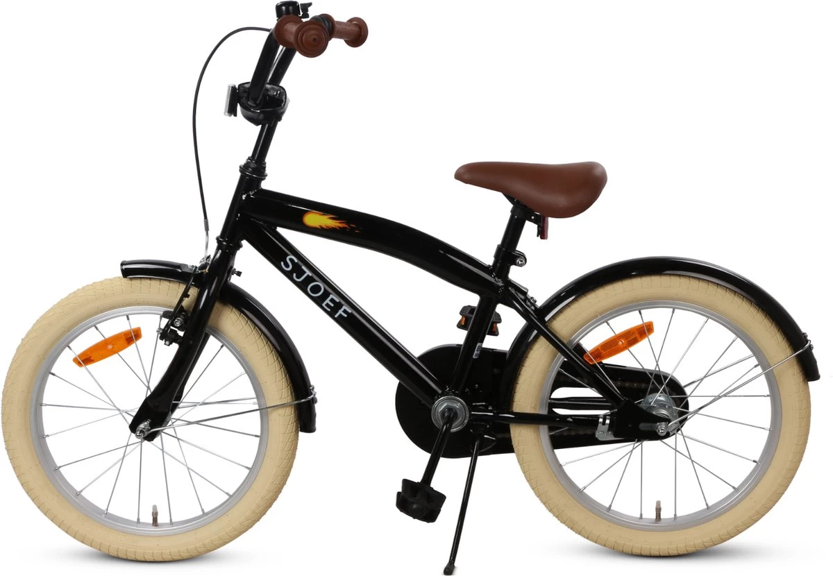 SJOEF Cruise Jongensfiets 18 Inch - Zwart - Afbeelding 5