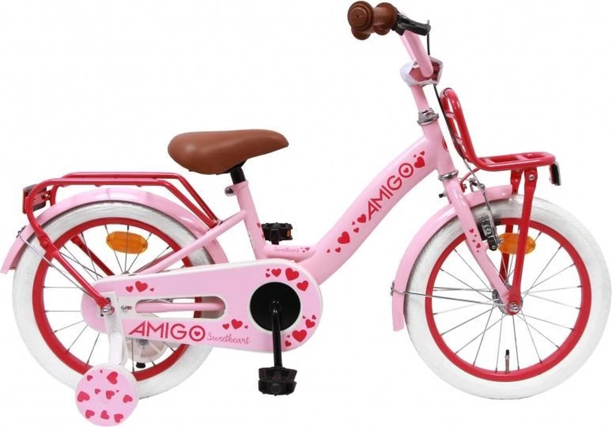 Amigo Sweetheart Meisjesfiets - Kinderfiets 16 Inch - Roze