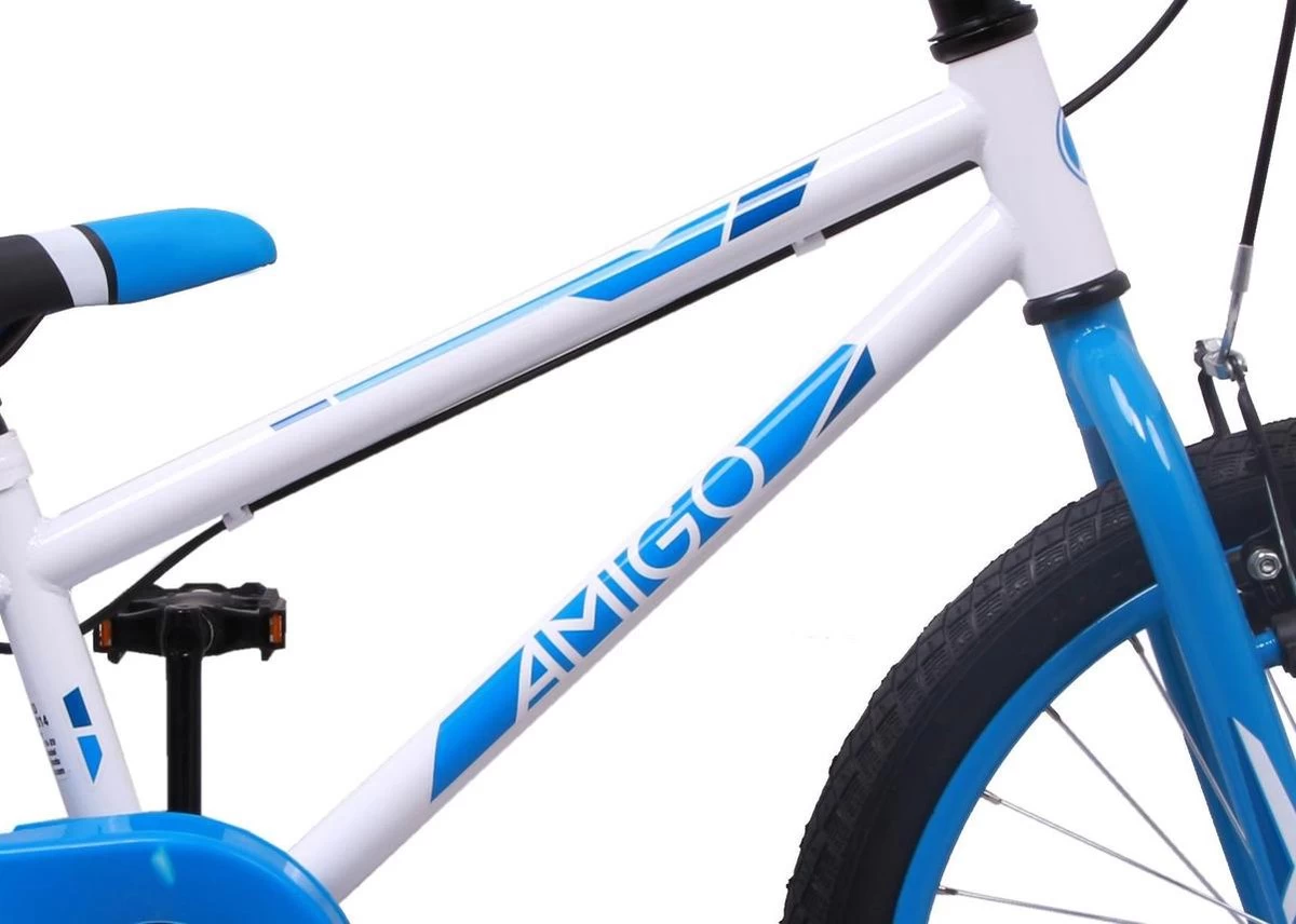 Amigo Cross Jongensfiets - Kinderfiets 20 Inch - Wit/Blauw - Afbeelding 3