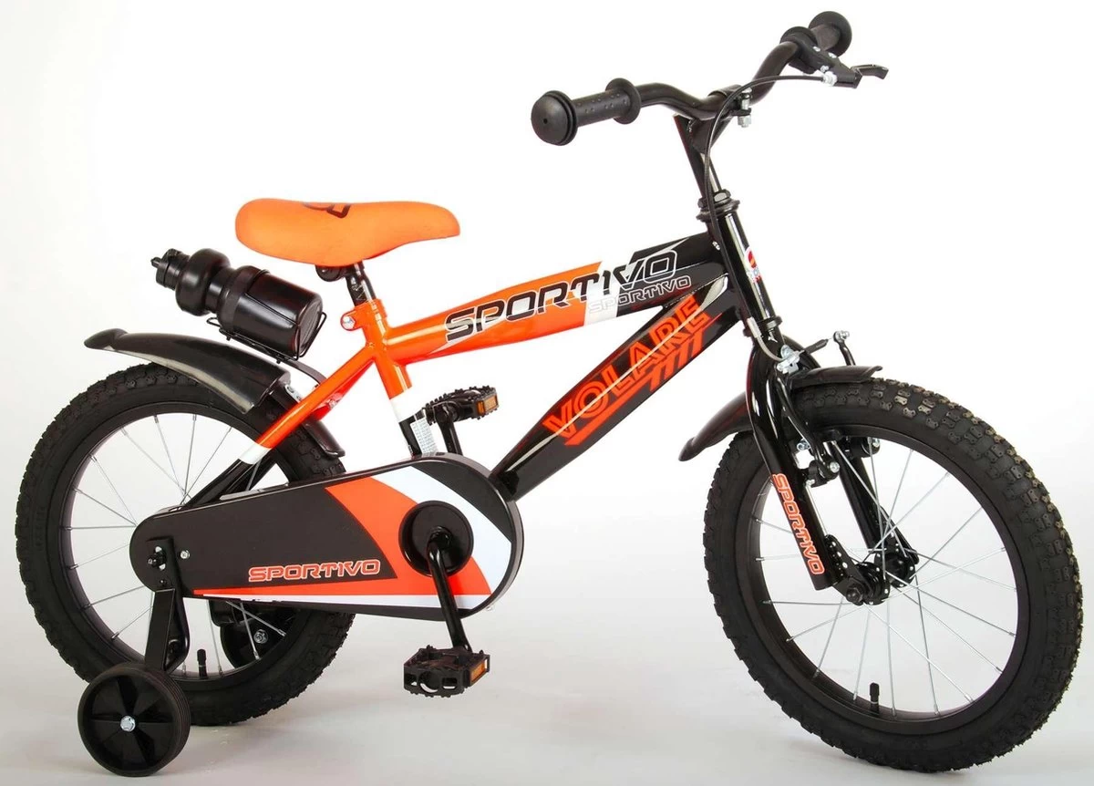 Volare Sportivo Kinderfiets - Jongens - 16 Inch - Neon Oranje Zwart - 95% Afgemonteerd - Afbeelding 9