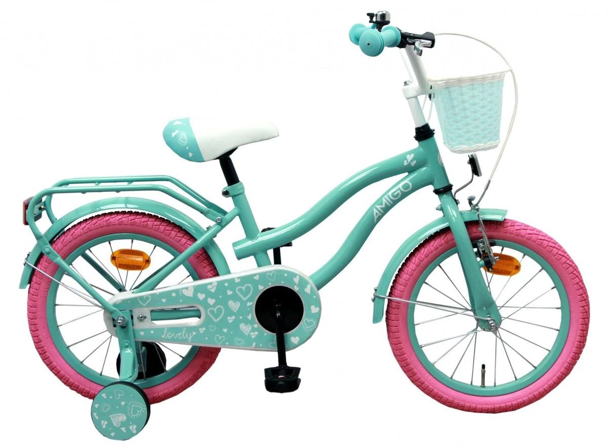 Amigo Lovely Meisjesfiets - Kinderfiets 12 Inch - Turquoise