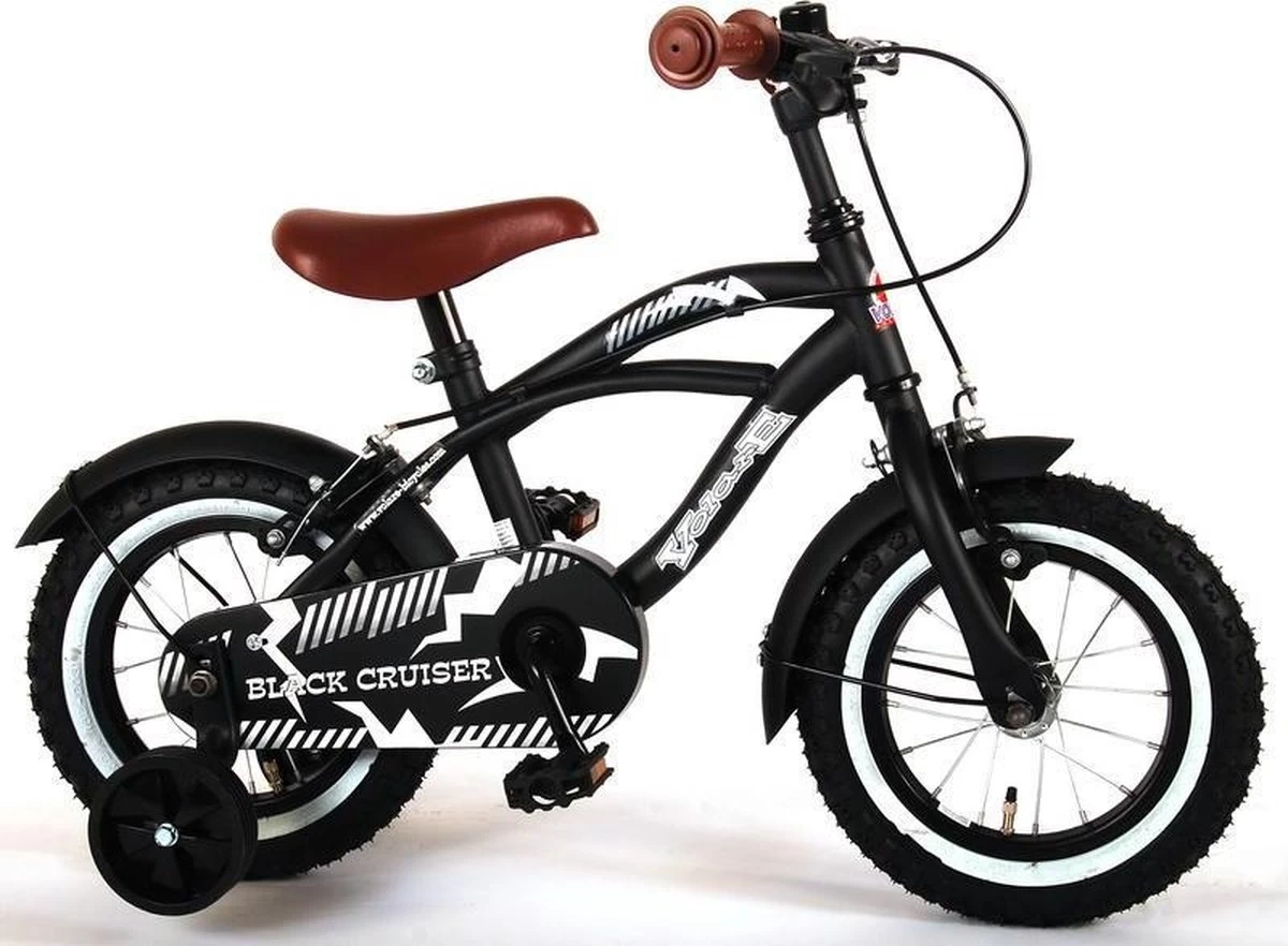 Volare Black Cruiser Kinderfiets - Jongens - 12 Inch - Zwart - 2 Handremmen - Afbeelding 5