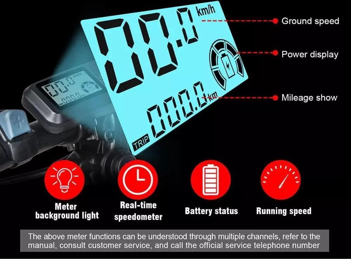 Samebike Elektrische Vouwfiet - Shimano 7 Speed Derailleur - 48V/ 10Ah Lithium Batterij - Aluminium -sportief/modern - 35km/u - Wit - Afbeelding 11