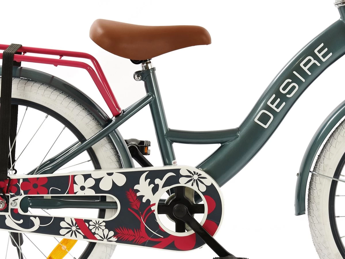 2Cycle Desire Kinderfiets - 20 Inch - Voordrager -Grijs-Roze - Meisjesfiets - Afbeelding 2