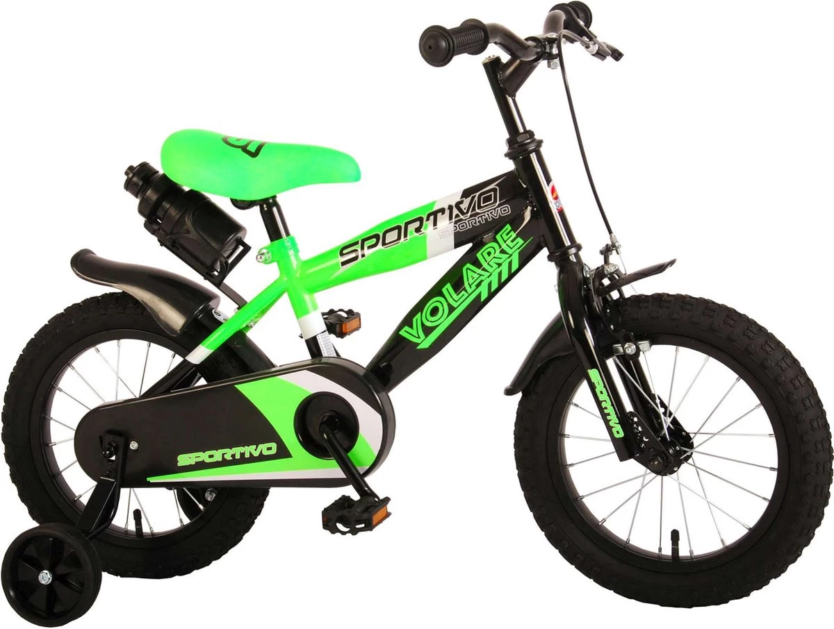 Volare Sportivo Kinderfiets - Jongens - 18 Inch - Neon Groen Zwart - 95% Afgemonteerd - Afbeelding 14