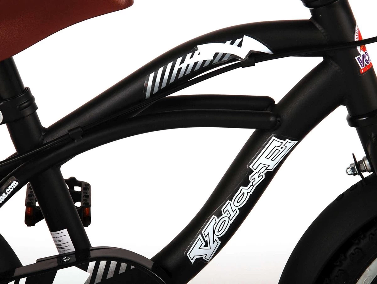 Volare Black Cruiser Kinderfiets - Jongens - 12 Inch - Zwart - 2 Handremmen - Afbeelding 13