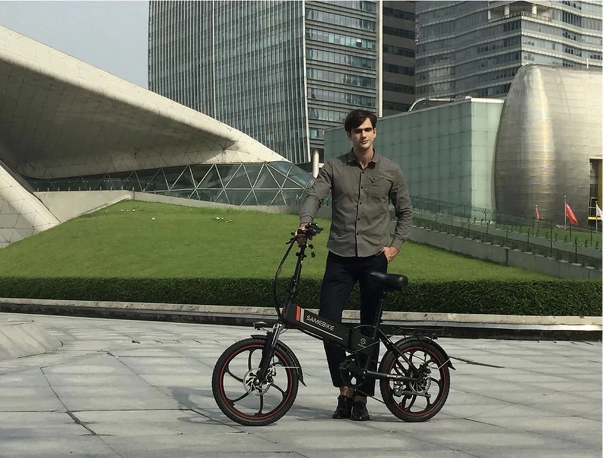 Samebike Elektrische Vouwfiet - Shimano 7 Speed Derailleur - 48V/ 10Ah Lithium Batterij - Aluminium -sportief/modern - 35km/u - Wit - Afbeelding 6