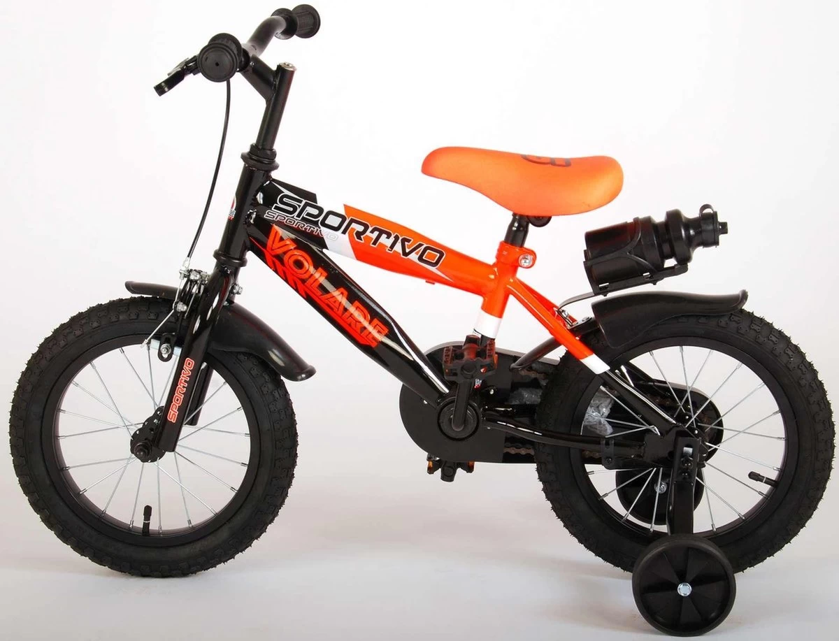 Volare Sportivo Kinderfiets - Jongens - 14 Inch - Neon Oranje/Zwart - 95% Afgemonteerd - Afbeelding 9