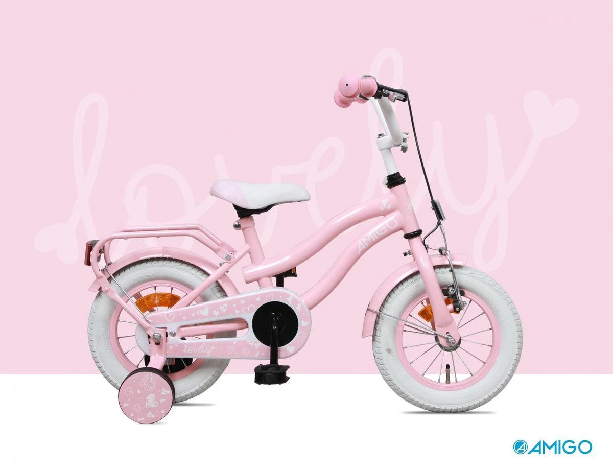 Amigo Lovely Meisjesfiets - Kinderfiets 14 Inch - Roze - Afbeelding 7