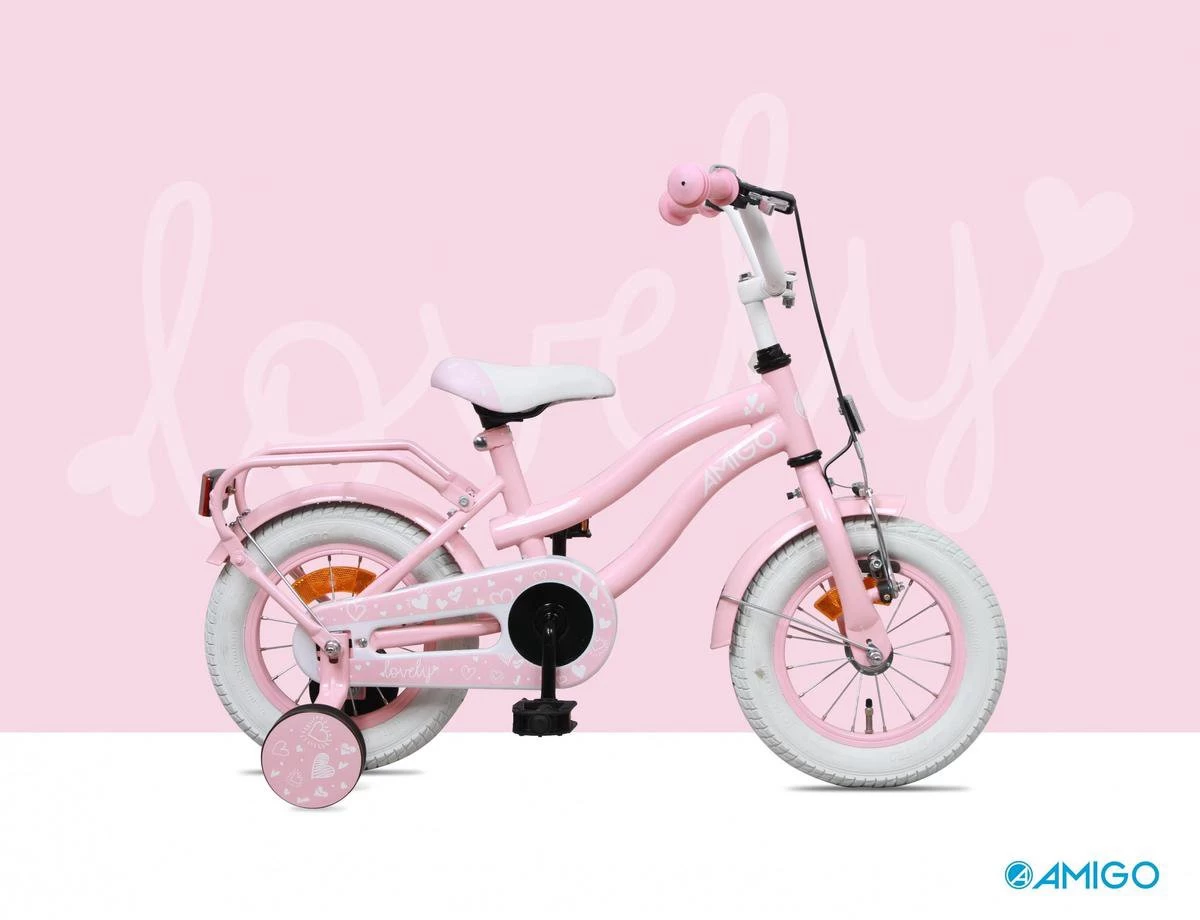 Amigo Lovely Meisjesfiets - Kinderfiets 14 Inch - Roze - Afbeelding 8