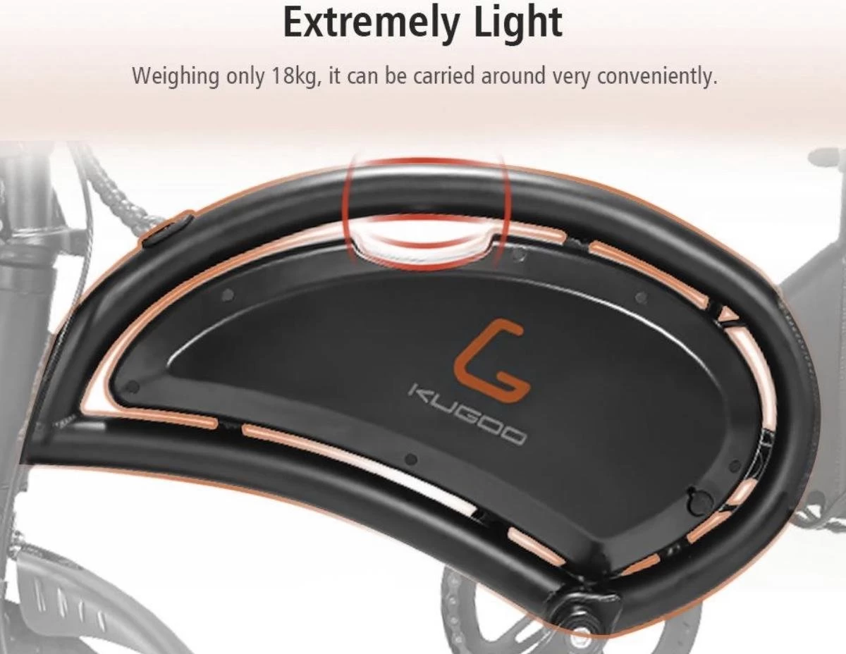 Matrix E Bike - Kugoo B2 Pro - Elektrische Opvouwbare Fiets/step 14 Inch 400W - Met Trappers - Snelheid Max. 45 Km/u - Afbeelding 3